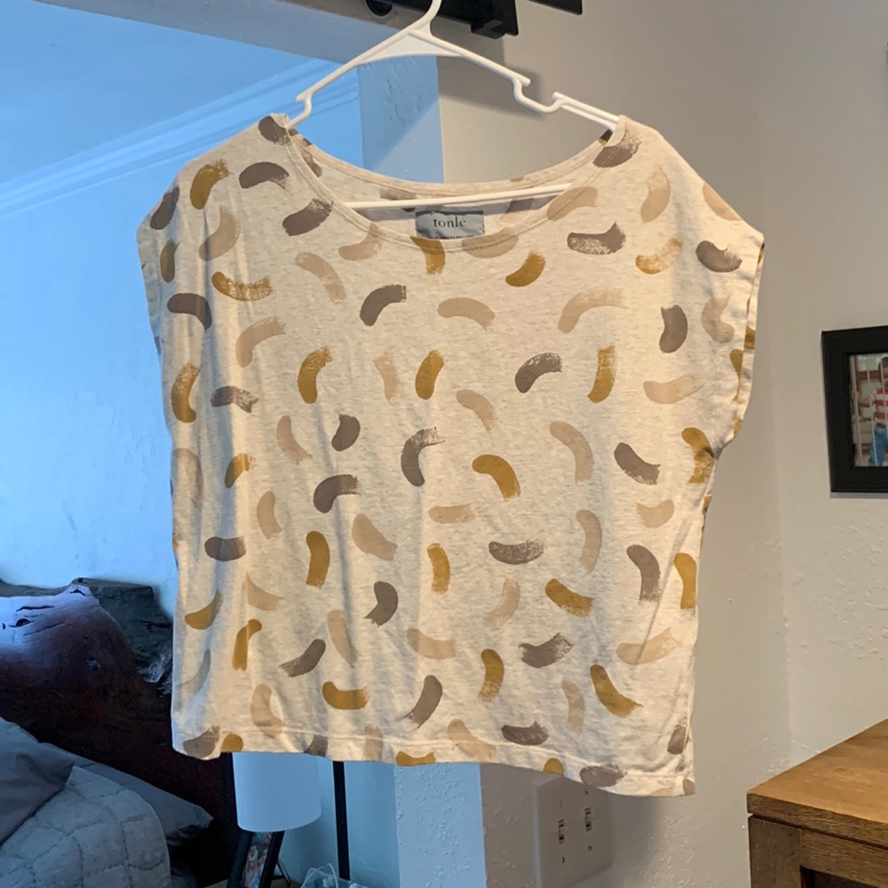Women's Cream Patterned Top